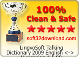 LingvoSoft Talking Dictionary 2009 English <-> Hungarian 4.1.88 Clean & Safe award